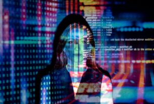 Inteligência Artificial: Interface futurista com elementos de IA e interação humana. Inteligencia artificial