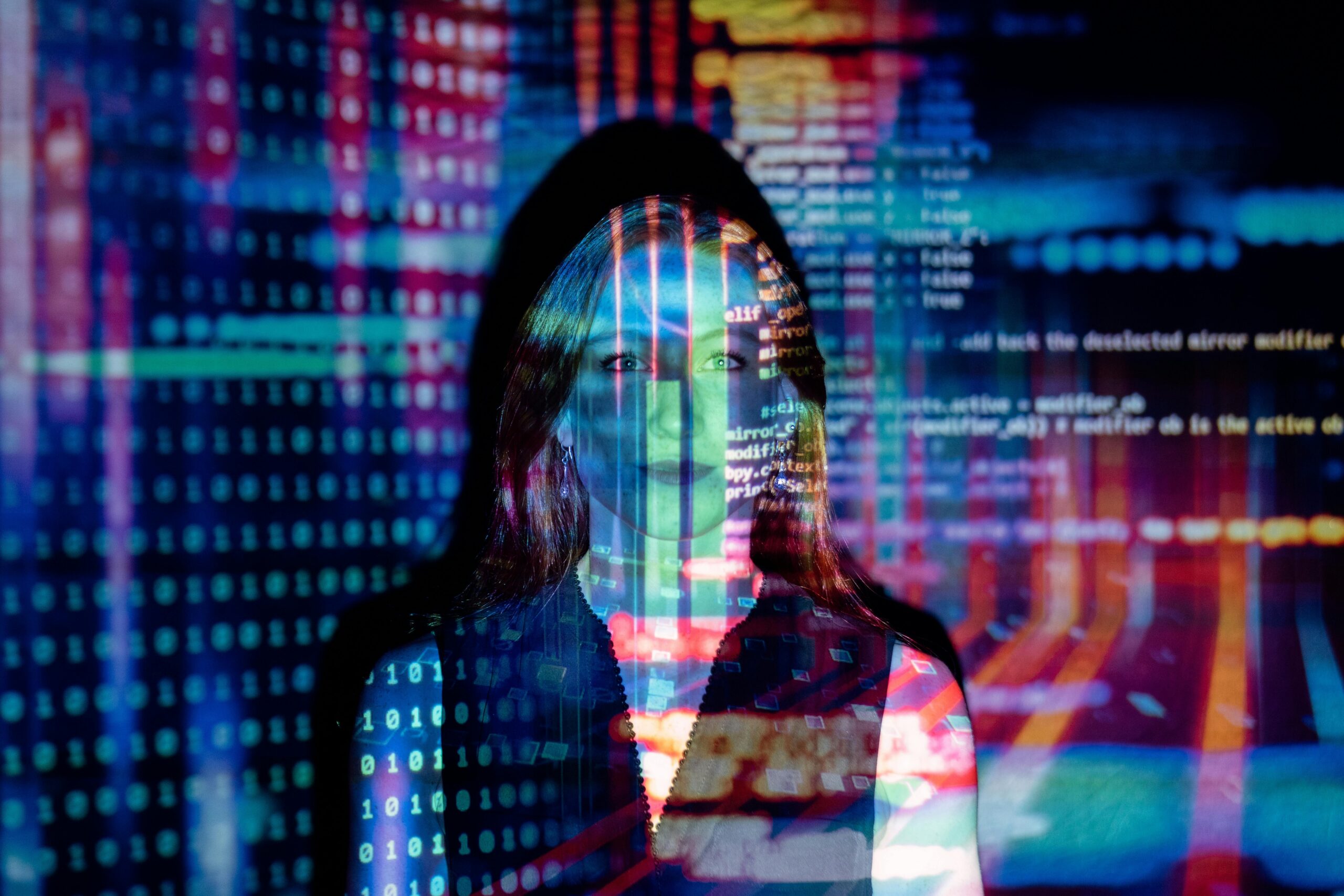 Inteligência Artificial: Interface futurista com elementos de IA e interação humana. Inteligencia artificial